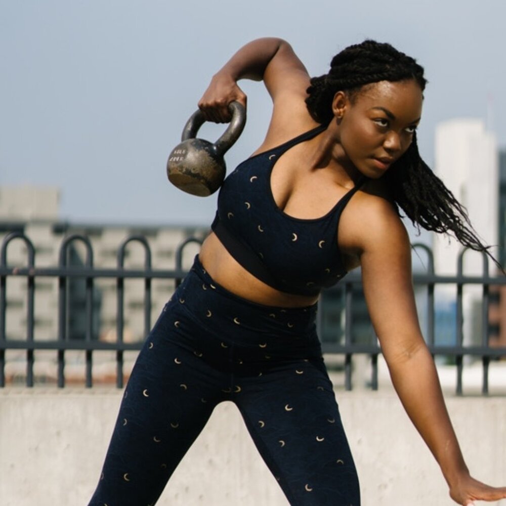 Navy Gold Moon Terrace Luxe Mesh Bra